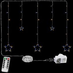 Vianočná reťaz - hviezdy - 61 LED teple/studeno biela