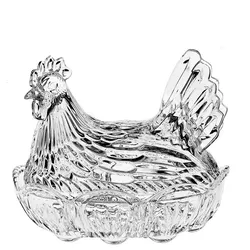 Crystal Bohemia Sklenená dóza Slepička 215 mm