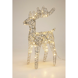 Vianočný svietiaci sob Silver, 37 x 24 cm, 30 micro LED, na batérie