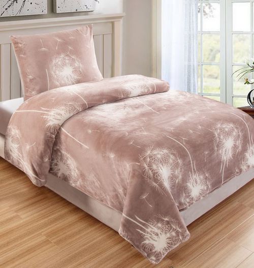 Mikroplyšové posteľné obliečky - púpava béžová, 140x200 cm
