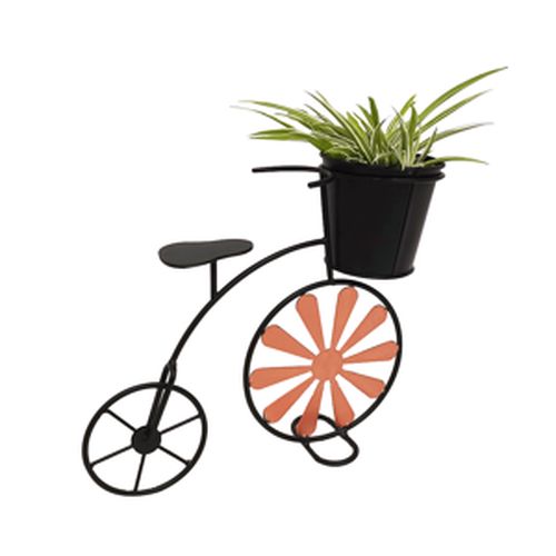 Retro kvetináč v tvare bicykla, bordová/čierna, SEMIL