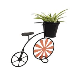 Retro kvetináč v tvare bicykla, bordová/čierna, SEMIL