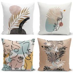 Súprava 4 obliečok na vankúše Minimalist Cushion Covers Cesso, 45 x 45 cm