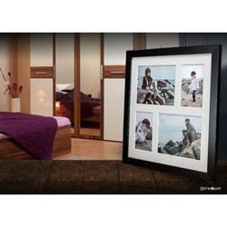 Čierny rámik na 4 fotografie Styler Narvik, 39 × 39 cm