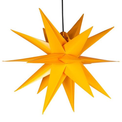 Vianočná dekorácia - hviezda s časovačom 1 LED, 55 cm, žltá