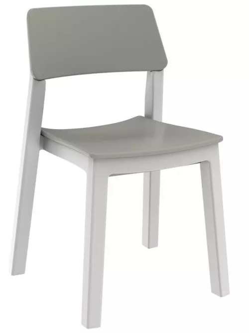 Plastové kreslo BISTROT ITALIA, svetlosivé