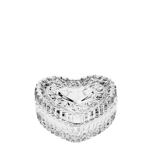 Crystal Bohemia Sklenená dózička SRDIEČKO 65 mm