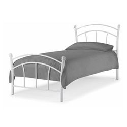 Burzum 90 kovová jednolôžková posteľ s roštom biela