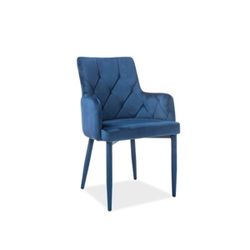 Jedálenská stolička RICARDO Velvet Farba: Modrá
