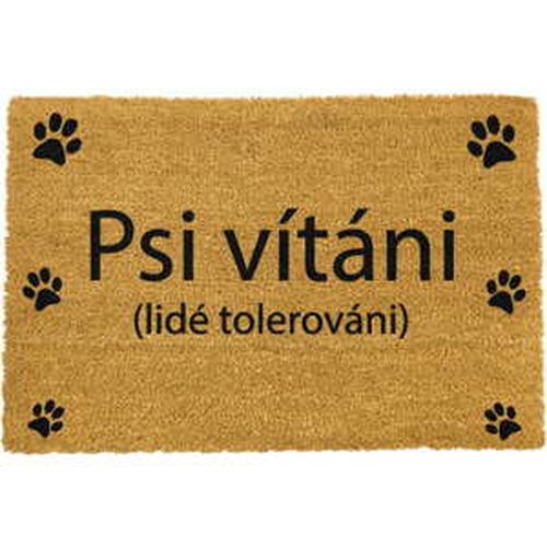 Rohožka z prírodného kokosového vlákna Artsy Doormats Psi vítáni, 40 x 60 cm