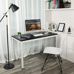 SONGMICS Písací stôl kovový jednoduchý 120x60 cm čierna-biela