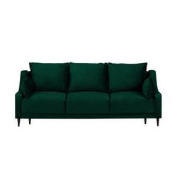 Tmavo zelená zamatová rozkladacia pohovka s úložným priestorom Mazzini Sofas Freesia, 215 cm