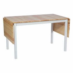 Borovicový rozkladací jedálenský stôl s bielou konštrukciou loomi.design Brisbane, 120 (200) x 70 cm