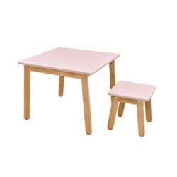 Detský set stôl & stolička WOODY Farba: Ružová