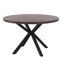 Jedálenský stôl, tmavý dub/čierna, MEDOR