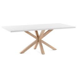 Biely jedálenský stôl s prírodným podnožím La Forma Arya, 160 x 100 cm